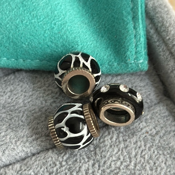 Brighton Vintage Retired Silver Black and White Beads (Bundle of 3) - Picture 1 of 3